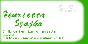 henrietta szajko business card